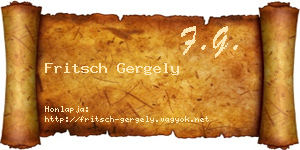 Fritsch Gergely névjegykártya